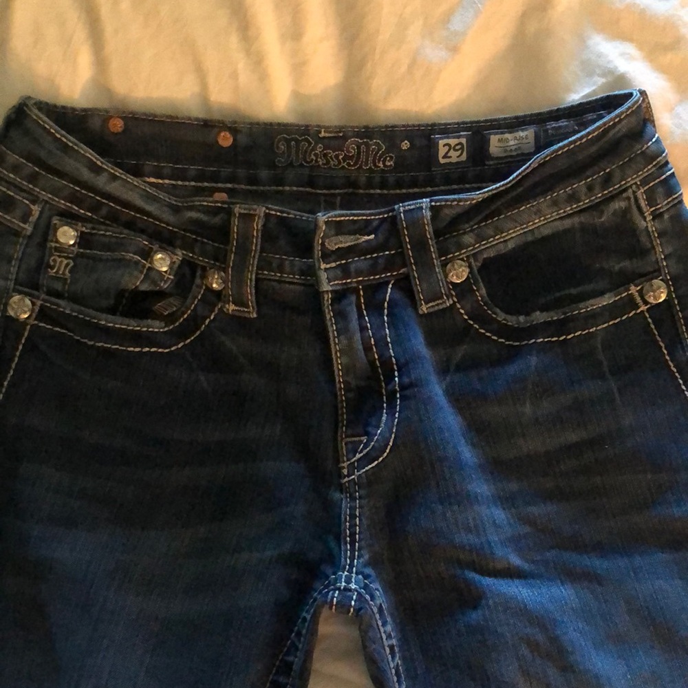 Miss me mid rise boot dark denim size 29
